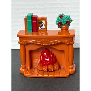 Keenway's My Happy Family Fireplace Brown Dollhouse Furniture Vintage